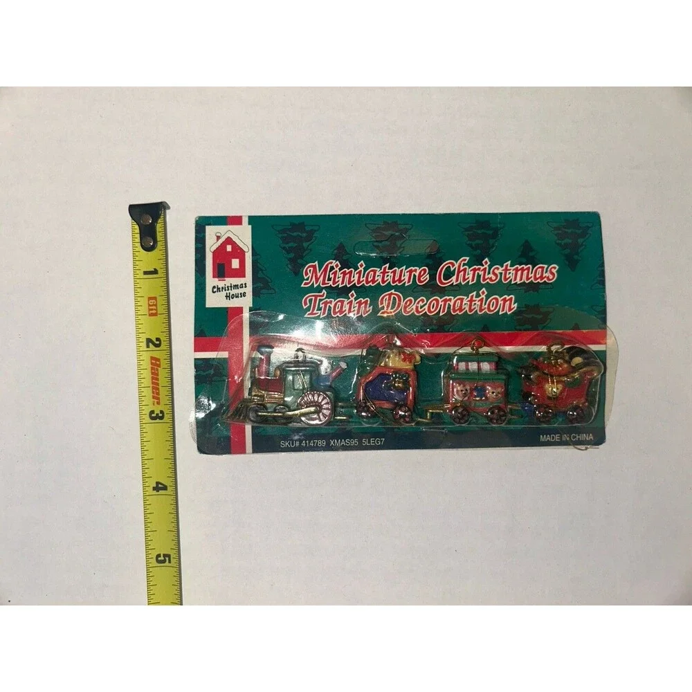 Christmas House Mini Christmas Train Ornament Pack Vintage Look